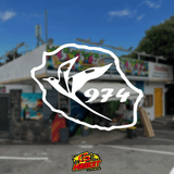 Sticker autocollant carte île de la Réunion 974